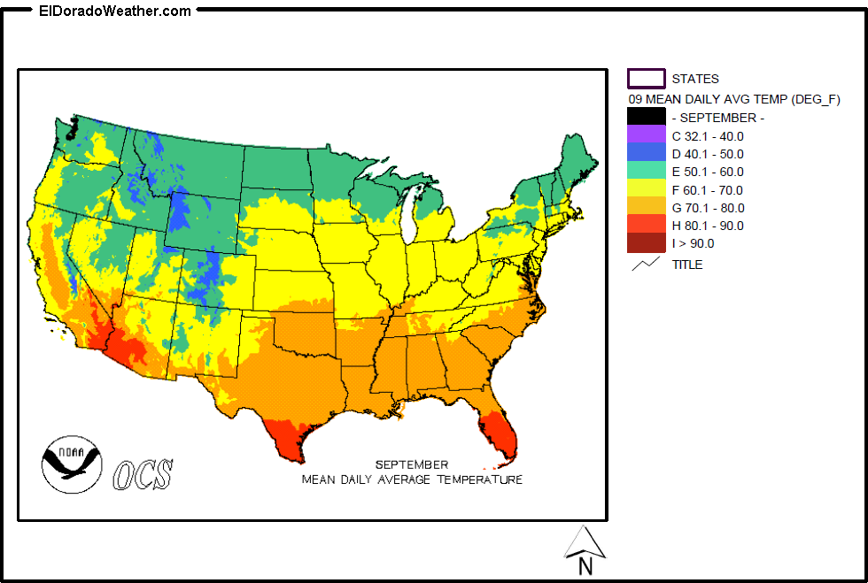 United States September Yearly Annual Mean Daily Average Temperature